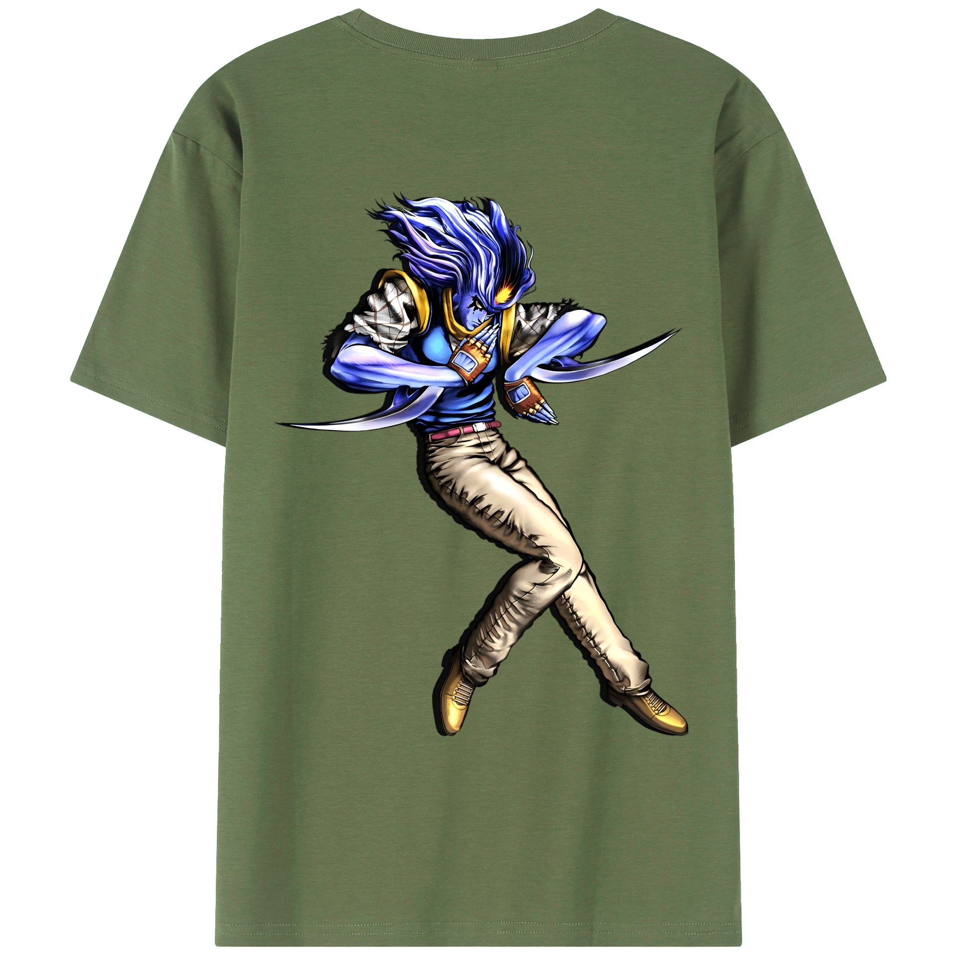 （画像用） ジョジョの奇妙な冒険 JoJo's Bizarre Adventure 綿100％ メンズ半袖Tシャツ（バックプリント） 通気性
